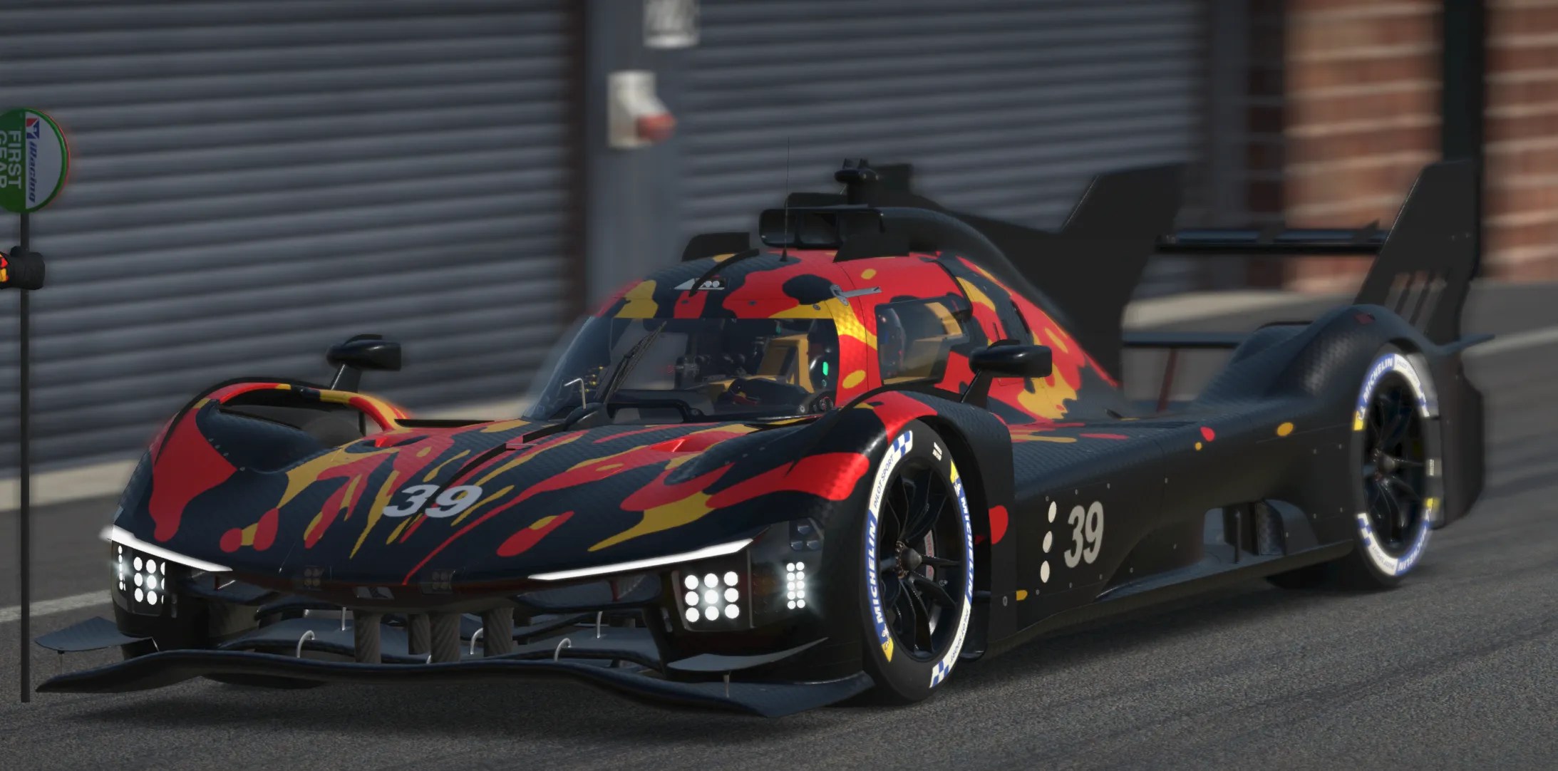 Red and black livery for Ferrari 499P