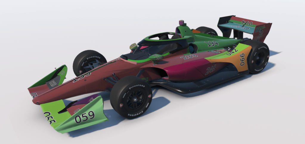 Screenshot of the Dallara IR18 using the numbered segment template.