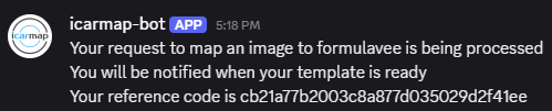 Example confirmation after mapping request