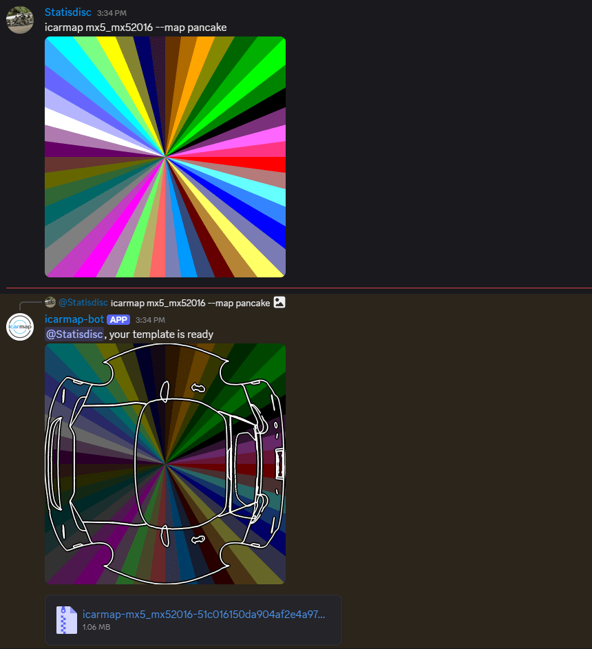 Example of how to use icarmap discord bot for Global Mazda MX-5 Cup.