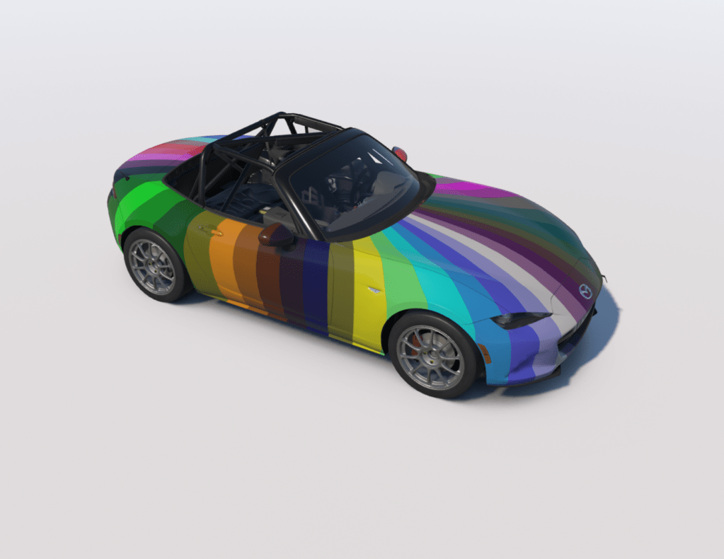 Screenshot of Global Mazda MX-5 Cup livery using icarmap.