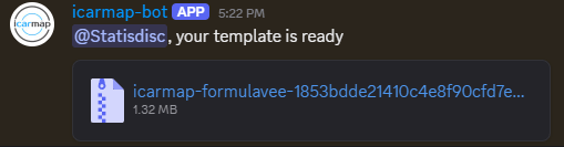 Example output from the icarmap discord bot